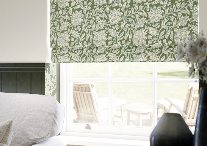 Land & Shore Rowallane, Green - Twist&Fit Roman Blind - Image 5